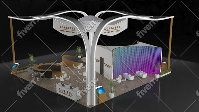 Design exhibition booth, kiosk, 3d stand, virtual booth by